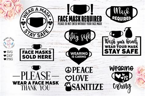 Wear a Face Mask Quotes Bundle | Illustrations ~ Creative Market