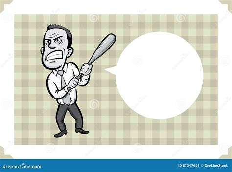 Greeting Card with Businessman with Baseball Bat Stock Vector ...