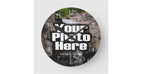 Custom Photo Full Color Clock with White Numbers | Zazzle