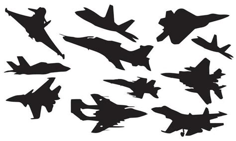 Fighter Jet Silhouette Vector Art, Icons, and Graphics for Free Download