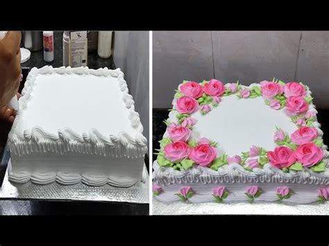 Square Shape Birthday Flowers Cake Design from New Cake Wala - recipe ...