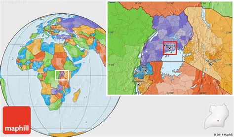 Political Location Map of Kampala