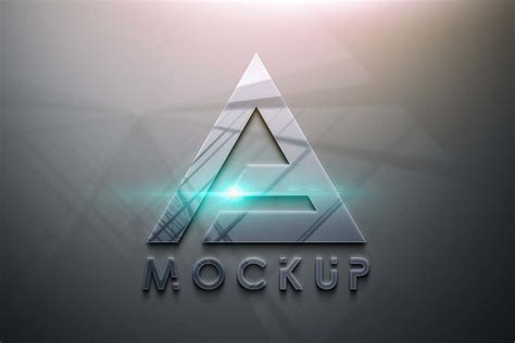 Free Glossy 3D Logo Mockup (PSD)