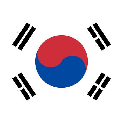 South Korea Flat Rounded Flag Icon with Transparent Background 16328953 PNG