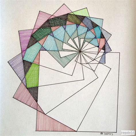 #geometry #symmetry #fractal #handmade #square #progression #evolution ...