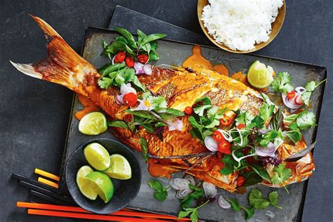 Thai yellow curry baked whole fish