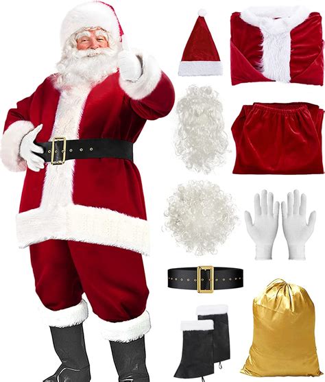 Amazon.com: Santa Suit Christmas Santa Claus Costume for Men Women ...