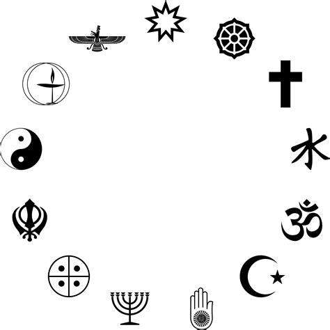 Clipart - World Religious Symbols Silhouette