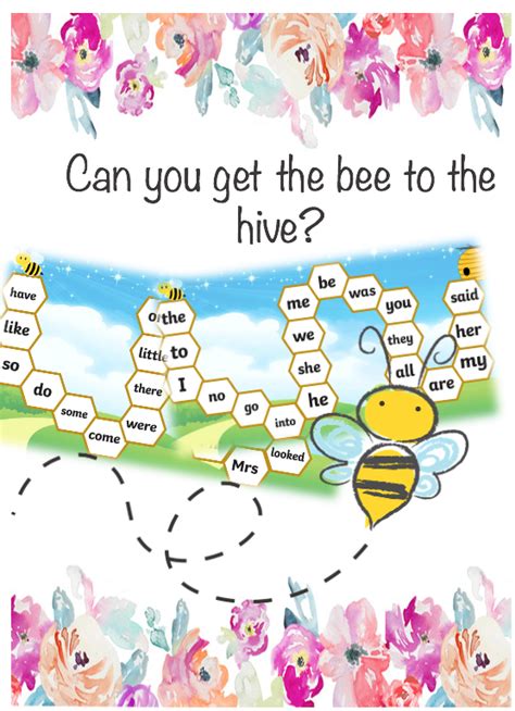 Key word/tricky word bee game phonics EYFS KS1 | Teaching Resources