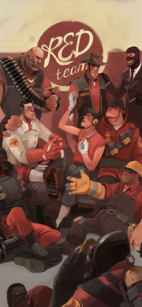 Download Red Team Characters Iphone Xs Max Team Fortress 2 Background ...