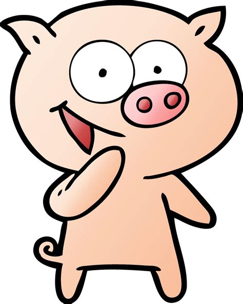 laughing pig cartoon 12424731 Vector Art at Vecteezy