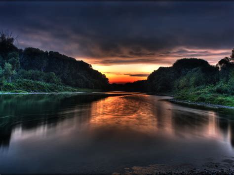 Still River Sunset Wallpaper | Free River Downloads