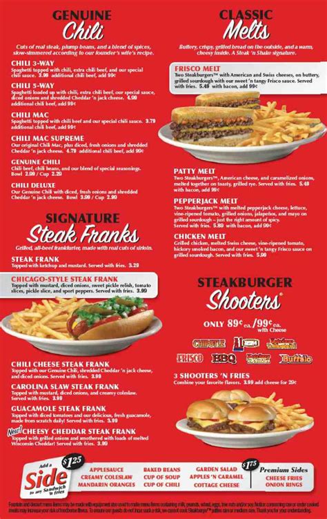 Menu for Steak 'n Shake (5790 S University Dr Davie FL, 33328)