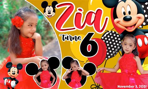 3x5 Zia Turns 6 Mickey Mouse Theme