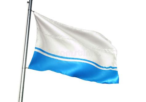 Altai Republic Region Of Russia Flag Waving Isolated On White ...