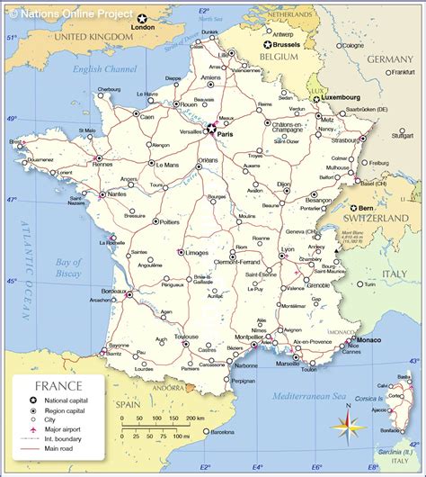 Map Of France With Cities In English