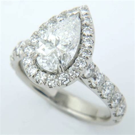 Halo Bezel Pear Shape Diamond Ring - CDS0008 - Gale Diamonds Chicago