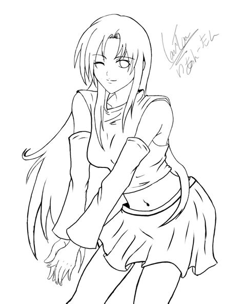 Anime Girl drawing Line Art by kusanagi91 on DeviantArt