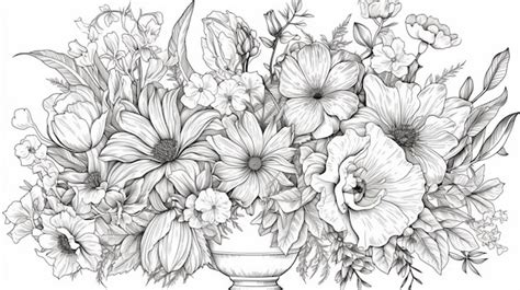 Beautiful flowers pencil drawing easy design white background ...