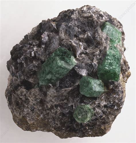 Emerald in Rock Groundmass - Stock Image - C024/1712 - Science Photo ...