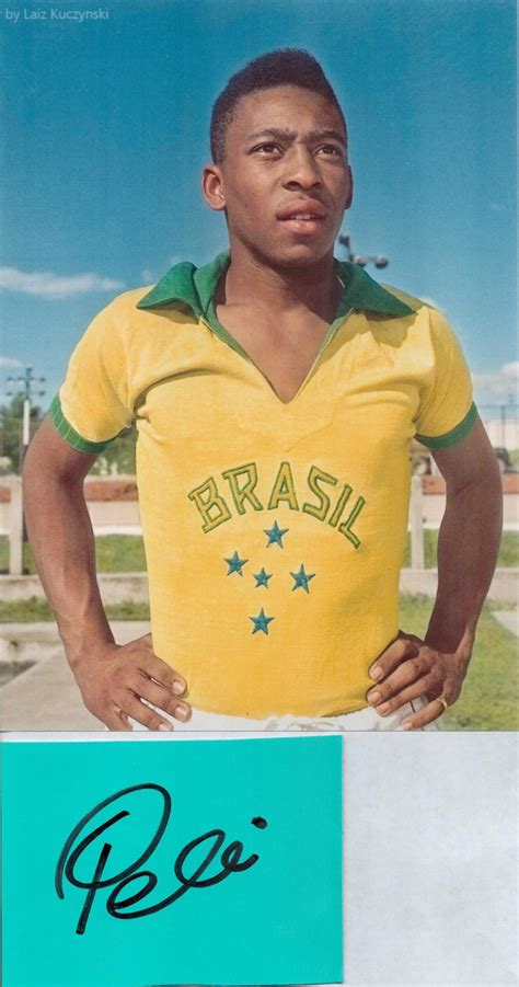 Sold Price: Pele Signed Card With Brazil Photo.Good condition. All ...