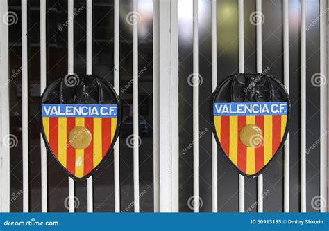 The Image of the Valencia CF on Gates of the Mestalla Stadium Editorial ...