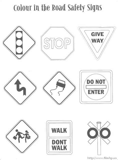 Free Printable Traffic Symbol Coloring Page