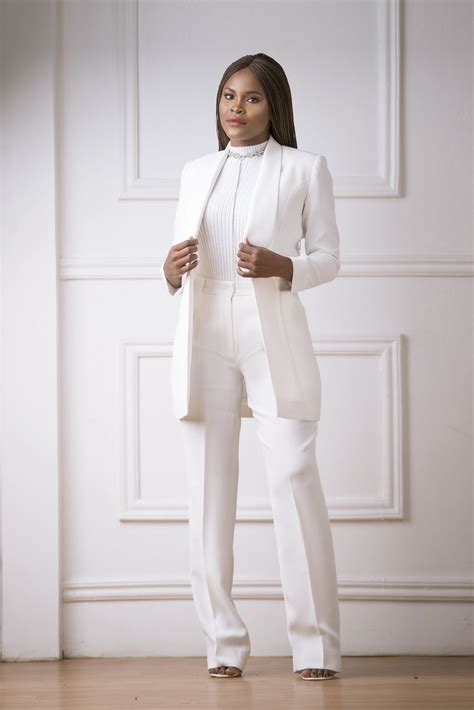 WHITE PANT SUIT by eviwestwick - Women's Suits - Afrikrea