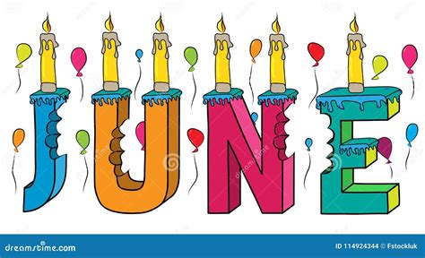 4 June Birthdays Clipart