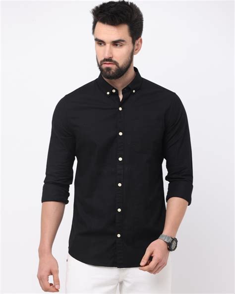 Buy Men's Black Slim Fit Shirt Online at Bewakoof