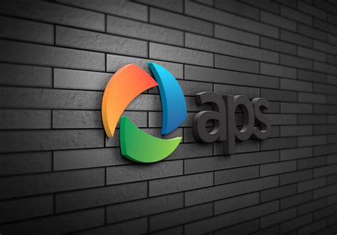 3d logo wall mockup free - bapiran