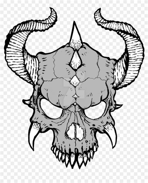 Collection Of Free Devil Drawing Horn Download - Skull With Horns ...