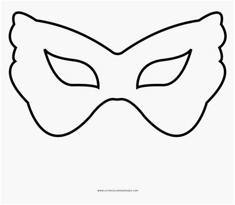 Carnaval Mask Coloring Page - Line Art, HD Png Download , Transparent ...