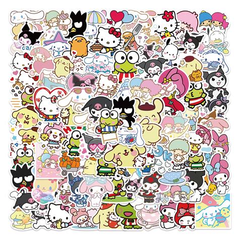 Buy 100Pcs Cute Stickers Pack Hello Kitty Stickers MyMelody&Kuromi ...