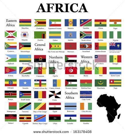 Flags of Africa- complete set of flags in original colors over white ...