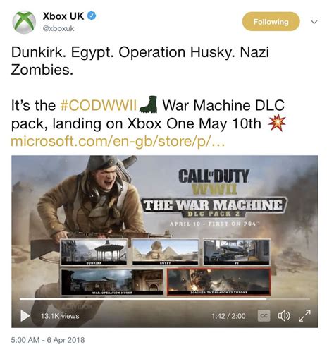 Call of Duty: WWII DLC Pack 2 reportedly coming to Xbox One on May 10 ...