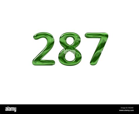 Green Number 287 isolated white background Stock Photo - Alamy