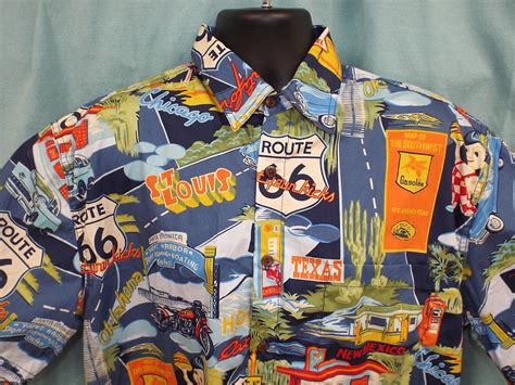 Route 66 Landmarks Aloha-Style Shirt - The Original Route 66 Gift Shop