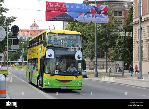 VIENNA, AUSTRIA - JULY 12, 2015: Vienna Sightseeing Bus For Tourists in ...