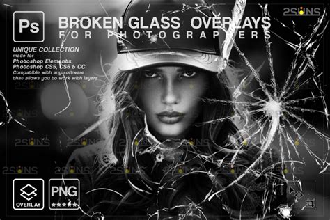 Broken Glass Photoshop Overlay & Halloween Photoshop Overlay, Realistic ...