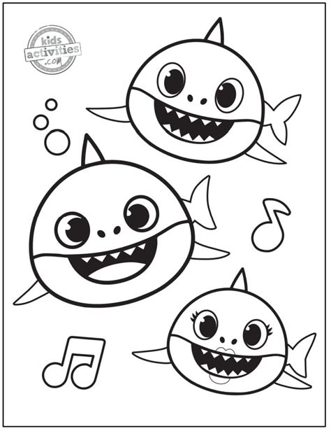 Baby Shark Pdf Printable Coloring Page | pedersenrecovery.com