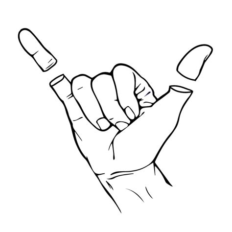 Shaka Sign Outline - ClipArt Best