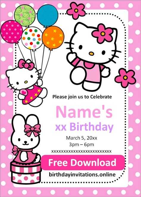 Hello Kitty Invitations Birthday Invitations