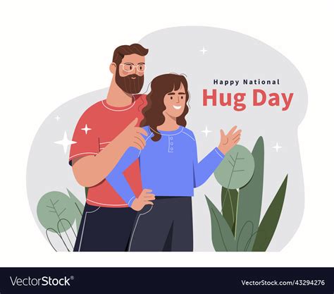 Happy hug day concept Royalty Free Vector Image