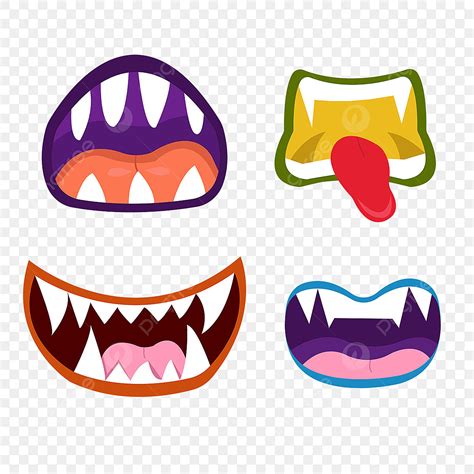 Monster Mouth Clipart PNG Images, Colorful Cute Cartoon Monster Mouth ...