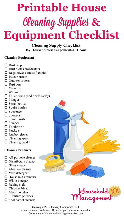 Cleaning Equipment List