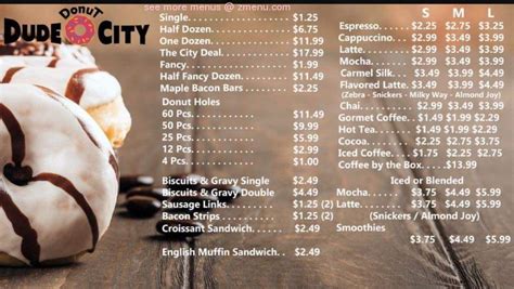 Online Menu of Dude Donut City Restaurant, Salem, Oregon, 97317 - Zmenu