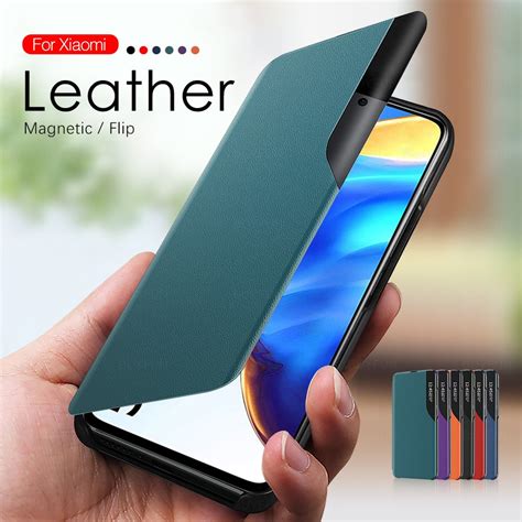 Smart View Magnetic Flip Leather Case For Xiaomi Mi 10T Pro Cases On ...