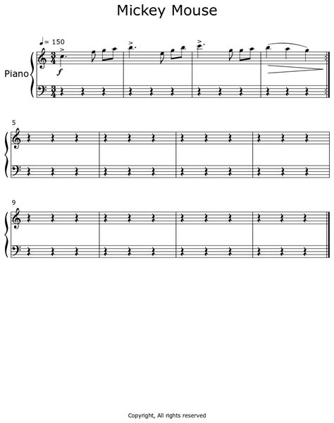 Mickey Mouse - Sheet music for Piano