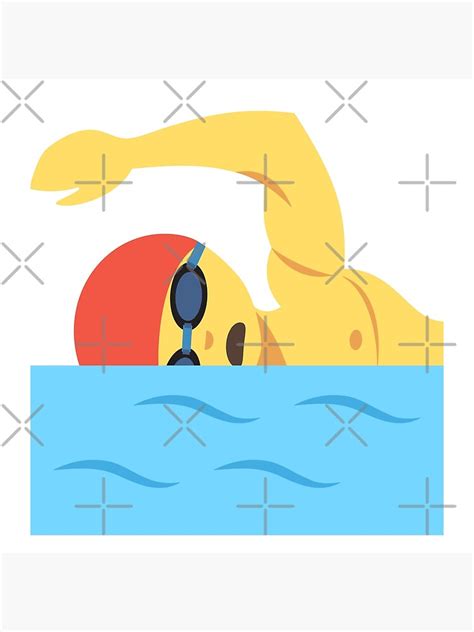 "Swimmer Emoji" Poster by Swimerch | Redbubble